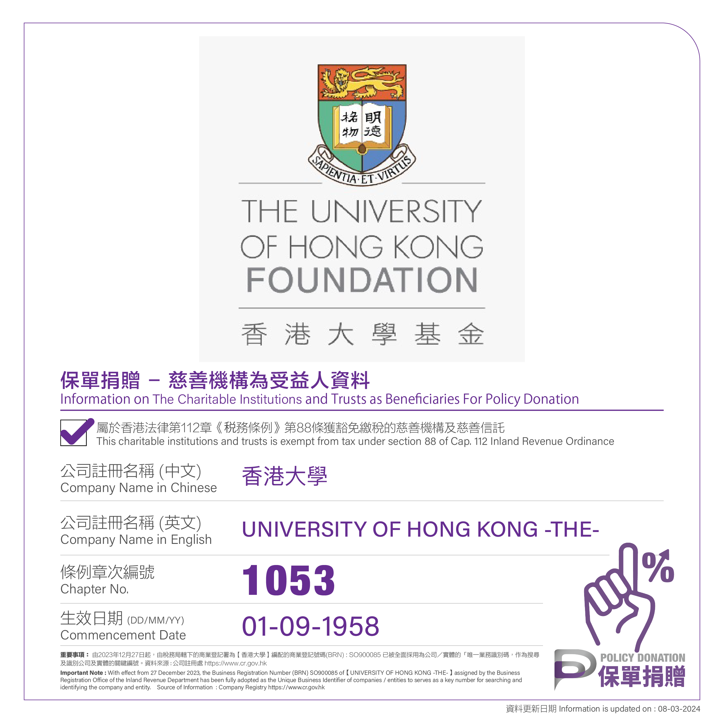 UNIVERSITY OF HONG KONG